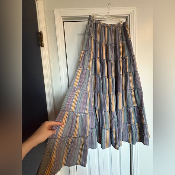 NWOT Lakhays Cotton Bohemian Hippie Multicolor Maxi Skirt - M/L, Extra Long - Picture 2 of 11